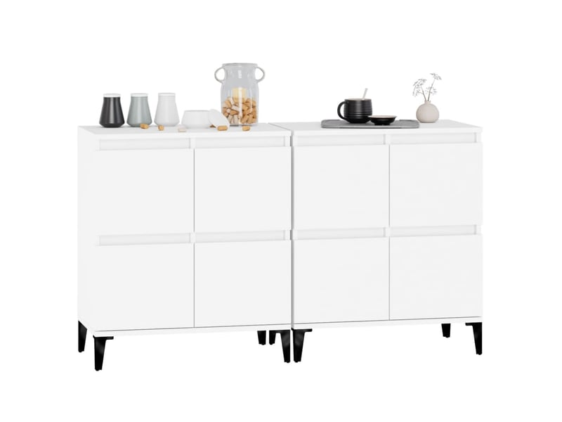  Buffets 2 pcs blanc 60x35x70 cm bois d'ingénierie  - Conforama D