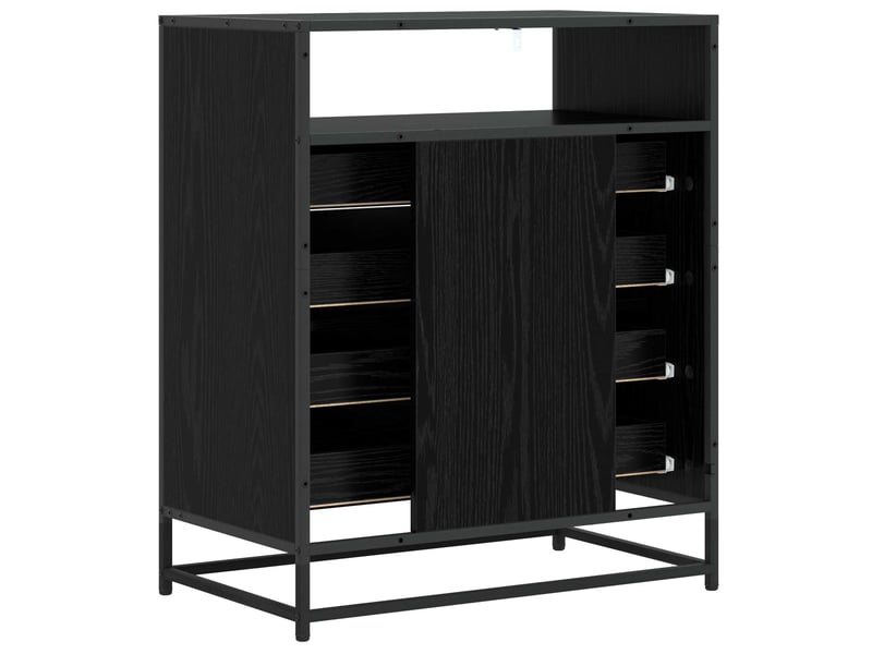  Armoire à tiroirs, commode 4-tiroir chêne noir 70x41x83,5 cm  - Conforama E