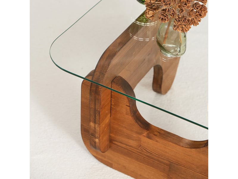  Tavolino da salotto in vetro e legno freya  - Conforama D