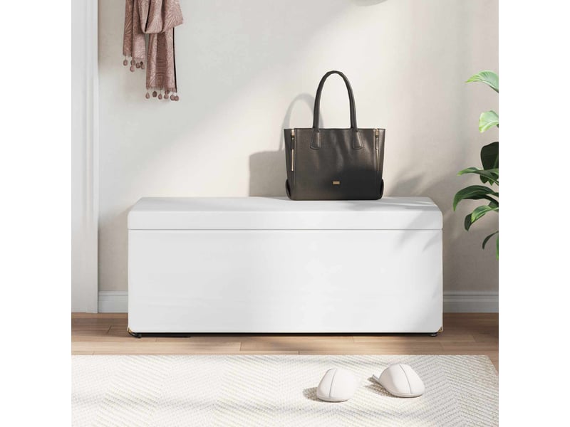  Tabouret de salon blanc 101x41x40 cm  - Conforama C