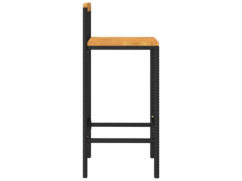  Lot de 4 tabouret de bar, chaise de bar noir résine tressée et bois d'acacia shl43510  - Conforama E