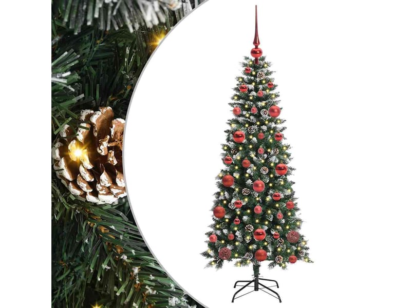  Sapin de noël - arbre de noël artificiel vert 150 cm pvc, plastique et acier  - Conforama A