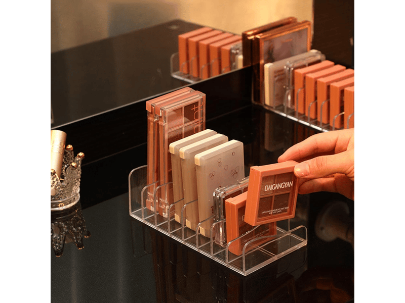  2 pièces palettes organisateur en acrylique,organisateur de maquillage rangement pour cosmétiques avec 8 compartiments eyeshadow palette  - Conforama E