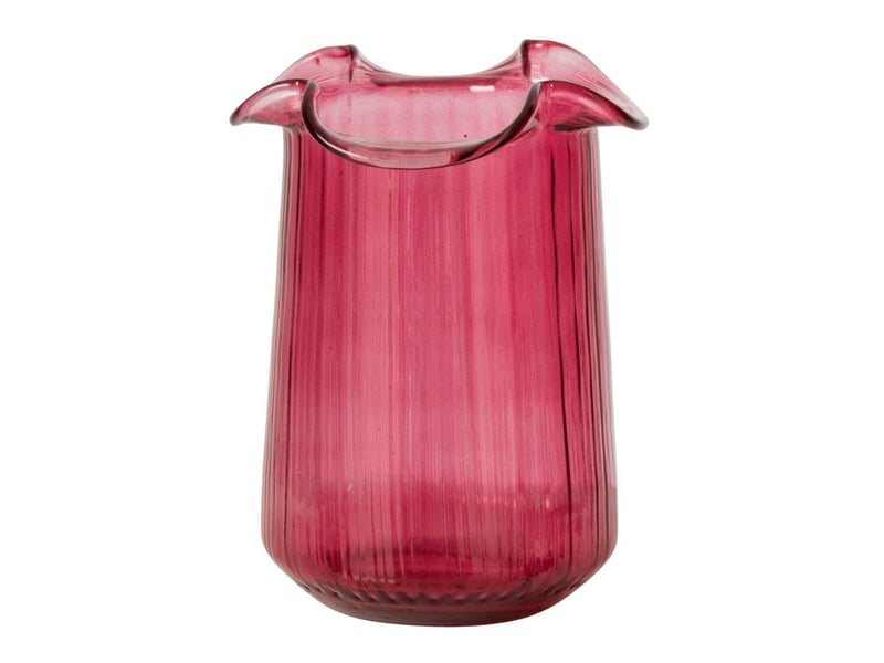  Vase design en verre halvor 20cm fuchsia  - Conforama A