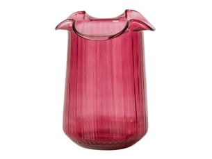 Vase design en verre halvor 20cm fuchsia