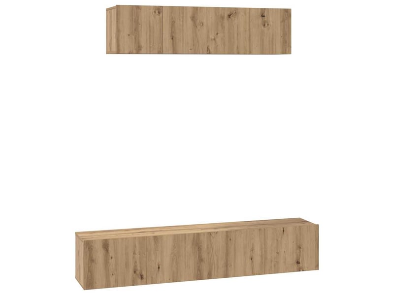  Ensemble meuble tv - banc tv - meuble de rangement 4 pcs chêne artisanal bois d'ingénierie  - Conforama A