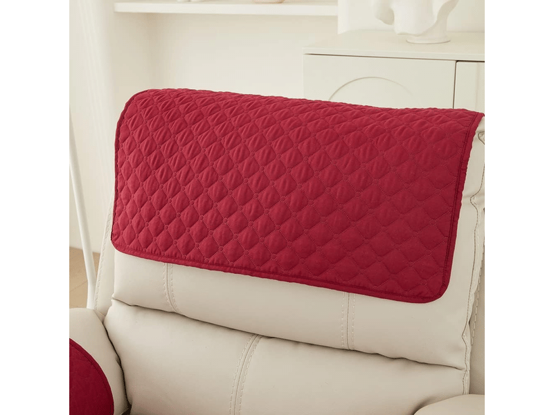  Housse d'accoudoir de canapé, housse d'appui - tête de canapé imperméable avec poche, antidérapante 2 siège, rouge  - Conforama E