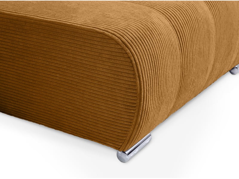  Canapé d'angle convertible velutti l velours côtelé poso jaune, méridienne droite avec coffre  - Conforama E