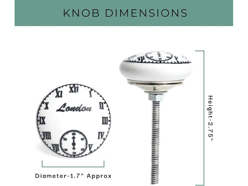  Jeu de 10 boutons de meubles blancs et noirs, boutons anciens peints à la main de style bohème pour commodes et tiroirs  - Conforama B