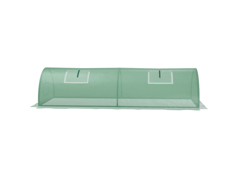 Mini serre tunnel de jardin 200 x 80 x 45 cm – verte – film pe anti-uv et 4 fenêtres en maille - Conforama D