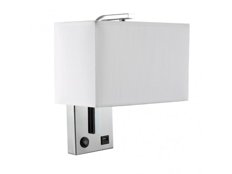  Applique murale fabrilamp agatha chrome blanc 1 x e27 27x25x15 cm 174761020 - Conforama A