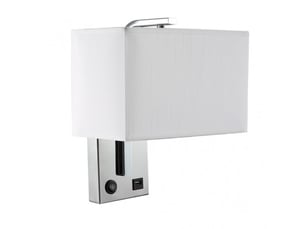 Applique murale fabrilamp agatha chrome blanc 1 x e27 27x25x15 cm