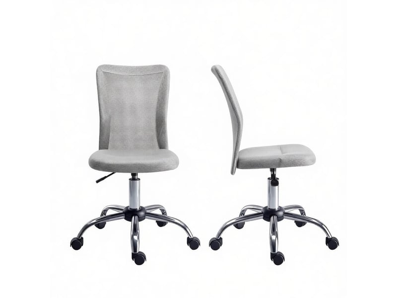  Chaise de bureau pivotante 360° réglable - lpospi - sans accoudoirs, maille - gris, 43 × 58 × 90-100 cm  - Conforama A
