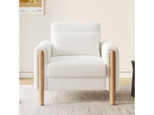 Fauteuil siège au rembourrage moelleux accoudoirs coussin épais fonction relax assise agréable coloris blanc