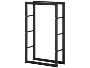 Porte-bûches vertical en métal, charge 100 kg, intérieur et extérieur, 60 x 25 x 100 cm