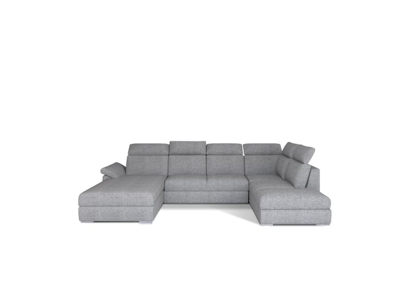  Canapé panoramique convertible majesta 5 places gris chiné – angle gauche  - Conforama A