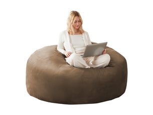 Fauteuil pouf 120x120x60 cm pliable marron