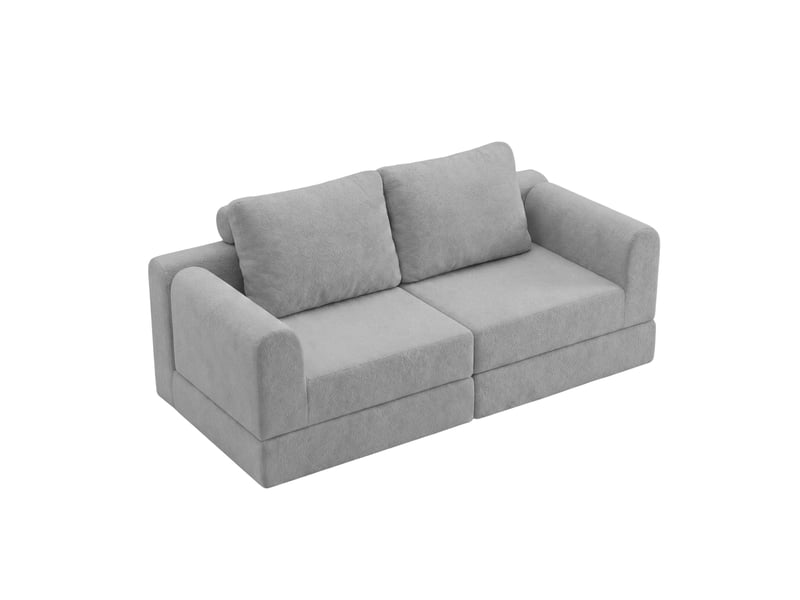  Fauteuil convertible pliant avec couchage d'appoint et mousse de soutien en flanelle grise, 93 × 37 × 37 cm  - Conforama A