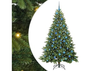 Sapin de noël artificiel, arbre de noël avec 300 led vert 180 cm pe et pvc shl9053
