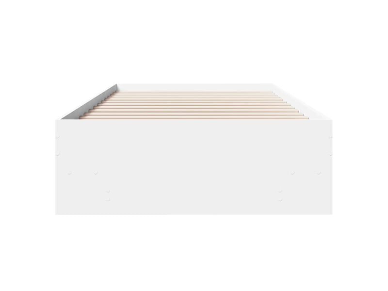  Lit simple- lit adulte -  cadre de lit sans matelas blanc 100x200 cm bois d'ingénierie  - Conforama D