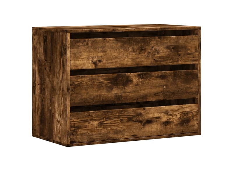  Commode chambre adulte, commode d'angle chêne fumé 80x41x58 cm bois d'ingénierie  - Conforama A