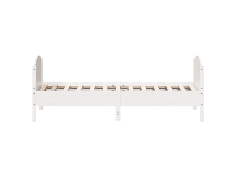  Lit simple- lit adulte -  cadre de lit sans matelas blanc 100x200 cm bois de pin massif  - Conforama D