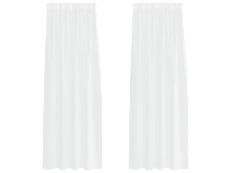  Lot de 2 rideaux en voile, voilage blanc 225 x 140 cm polyester cf43876  - Conforama A
