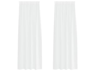 Lot de 2 rideaux en voile, voilage blanc 225 x 140 cm polyester cf43876