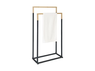 Porte-serviettes sur pied 86 x 44 x 21 cm séchage efficace design décoratif en métal noir 13_0017853