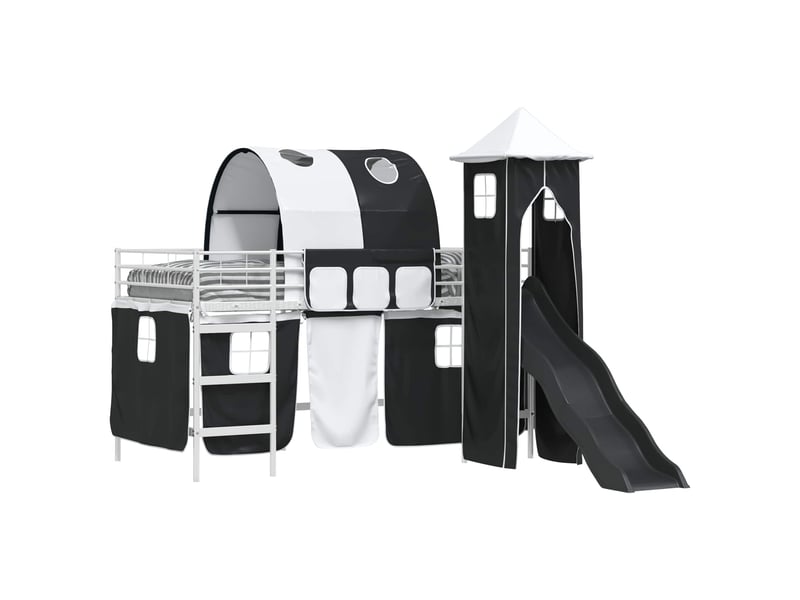  Cadre de lit superposé pour enfants - lit jeune blanc et noir 80 x 200 cm  - Conforama A