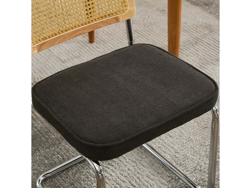  Lot de 2 chaises de salle à manger avec dossier en rotin, noir W3223P509435 - Conforama E