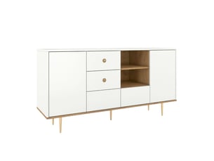 Buffet 2 porte(s) 4 tiroir(s) SKANDICA Harmoni - 160 cm coloris blanc
