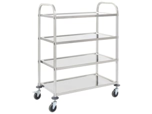 Desserte de cuisine, chariot de rangement à 4 niveaux 107x55x125 cm acier inoxydable