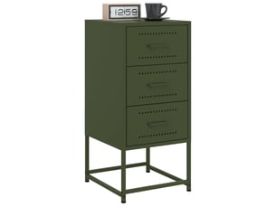 Lot de 2 tables de chevet - cabinet de chevet - table de nuit vert olive 36x39x78 cm acier