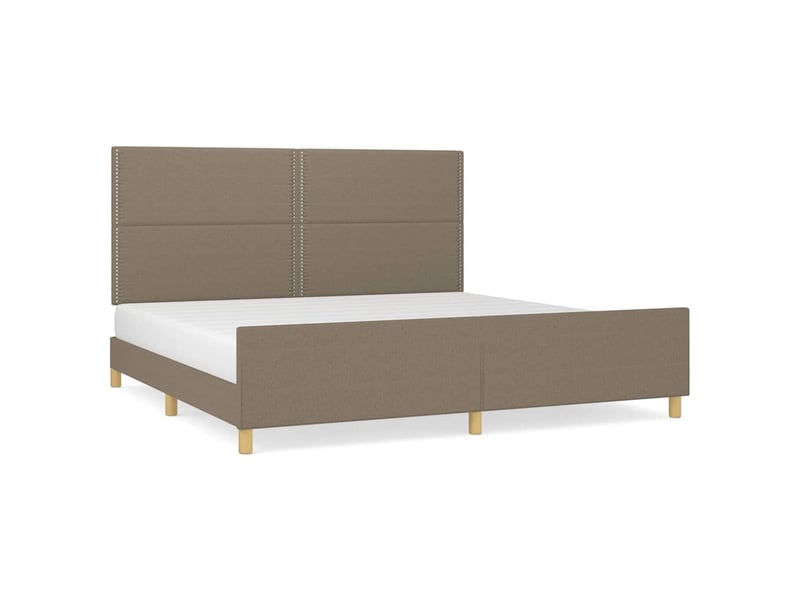  Lit double- lit adulte -  cadre de lit sans matelas taupe 200x200 cm tissu  - Conforama A