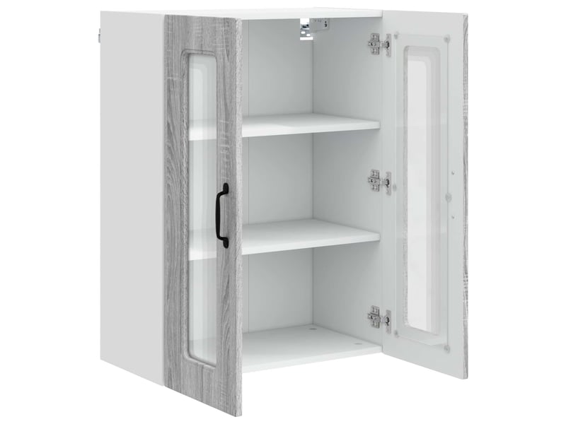 Meuble mural de cuisine | armoire de cuisine gris sonoma 60x31x80cm shl4203 - Conforama E