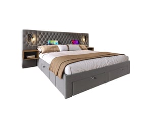 Lit avec rangement 160x200 cm <strong>HAUSS SPOLE</strong> <strong></strong> coloris gris