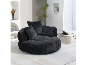 Fauteuil pouf 108x108x52 cm noir