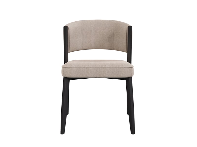  Lot de 4 chaises de salle à manger en tissu chenille taupe, 60x49x80 cm  - Conforama E