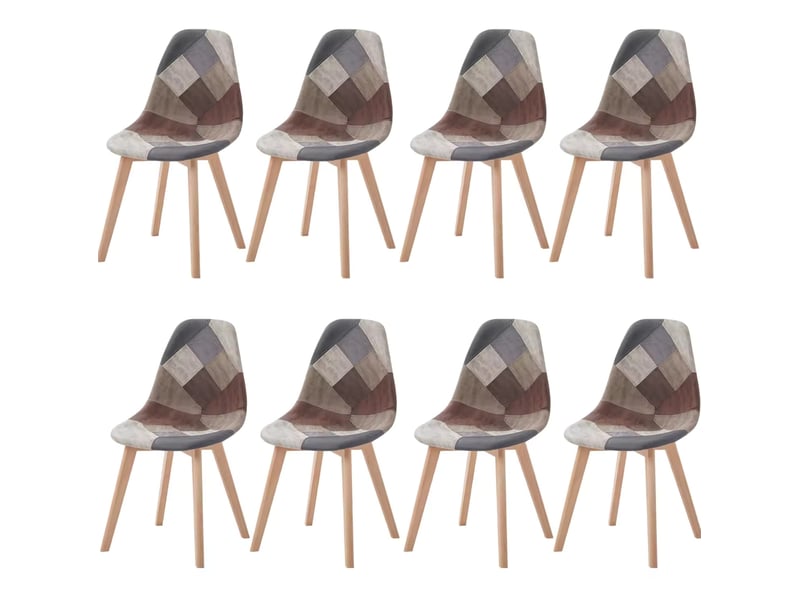  Lot de 8 chaises de salle à manger 46x40x85 cm modernes en bois et métal multicolore  - Conforama A