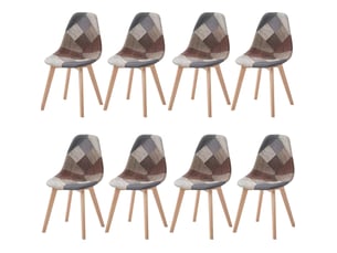 Lot de 8 chaises de salle à manger 46x40x85 cm modernes en bois et métal multicolore