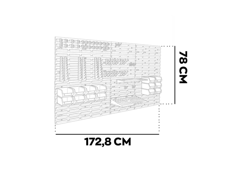  Peg large - porte-outils d'atelier à 6 panneaux perforés, support mural en métal noir pour 98 outils (98 pièces),  - Conforama C