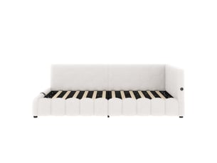 Lit banquette 140x200 cm <strong>ZOVIRA</strong> <strong></strong> coloris blanc
