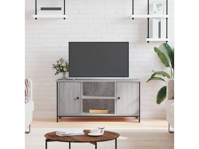  Meuble tv - banc tv - meuble de rangement sonoma gris 100x40x50 cm bois d'ingénierie  - Conforama B
