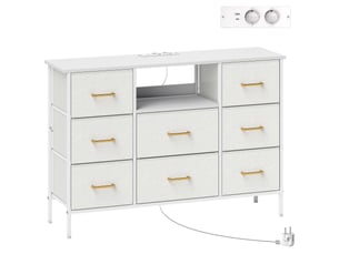 Chiffonnier 8 tiroir(s)    <strong></strong> <strong></strong> coloris beige largeur 110 cm hauteur 76 cm