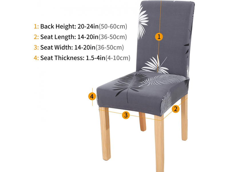  Housses de chaises élastiques imprimées pour restaurants, maisons, hôtels, mariages et conférences noirgris, 6 XLH-ZLS-009376MF - Conforama C