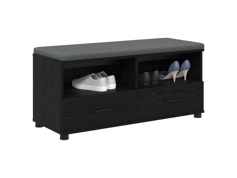  Banc d'entrée, banc interieur chêne noir 100x38x46 cm  - Conforama C