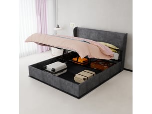 Lit coffre 160x200 cm MODENVIE coloris gris