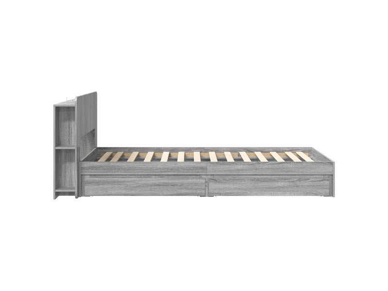  Lit simple- lit adulte -  cadre de lit avec rangement sonoma gris 100 x 200 cm  - Conforama D