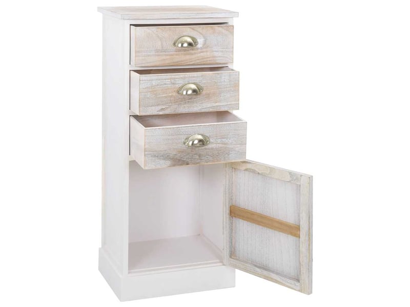  Armoire à tiroirs, commode latérale 38x28x86 cm bois de paulownia  - Conforama A